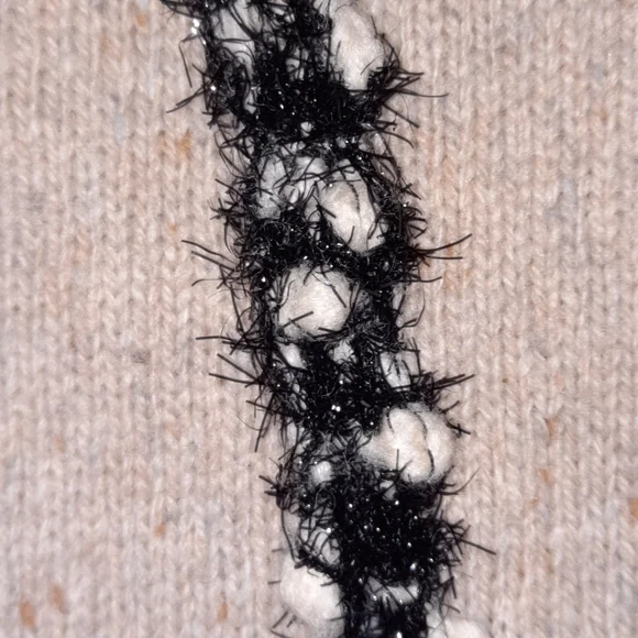 SEE BY CHLOÈ Wool Knit Dress Jumper Mini Dress Pockets Tan Black White Sparkle - Picture 3 of 9